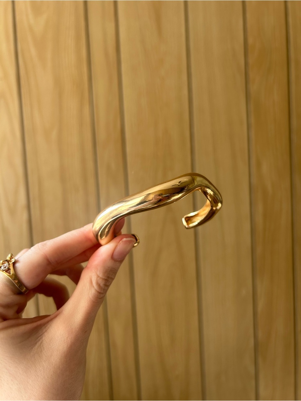 Open Edit gold bangle bracelet